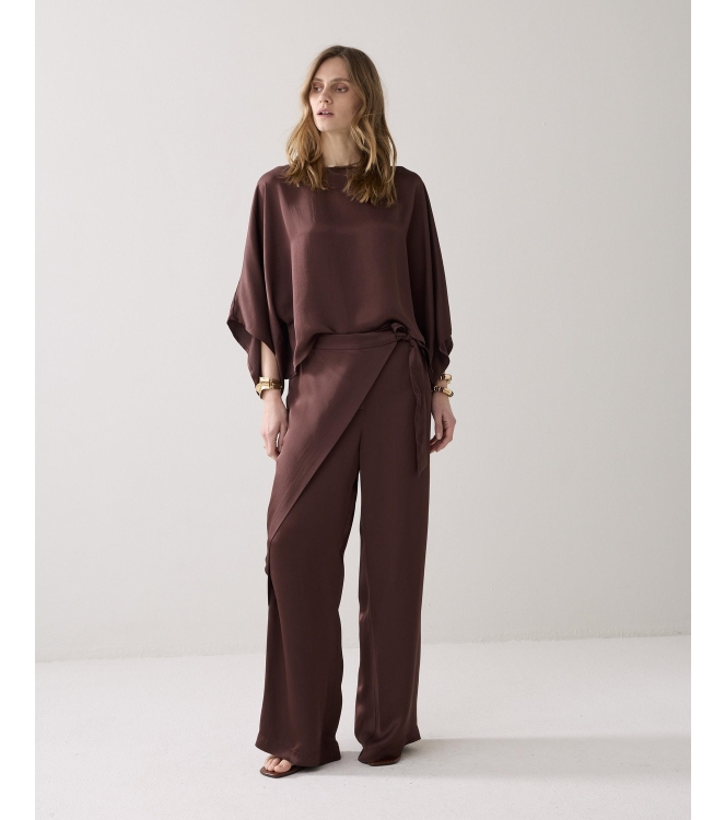 Summum Woman Trousers Heavy silky touch 713 Coffee