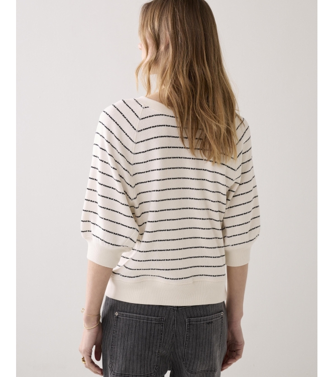 Summum Woman Jersey Striped sweat 122 Ivory