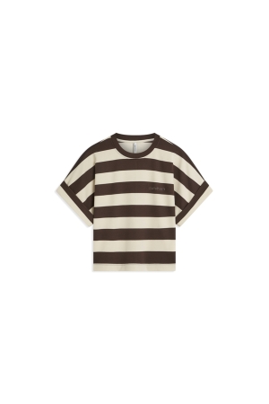 Summum Woman Top Big stripe heavy jersey 713 Coffee