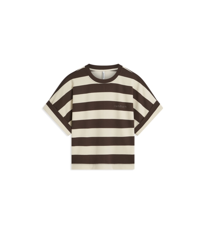 Summum Woman Top Big stripe heavy jersey 713 Coffee