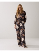 Summum Woman Trousers All over twill satin 120 Multicolour
