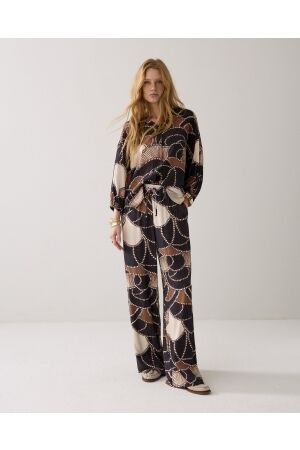 Summum Woman Trousers All over twill satin 120 Multicolour