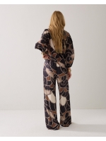 Summum Woman Trousers All over twill satin 120 Multicolour