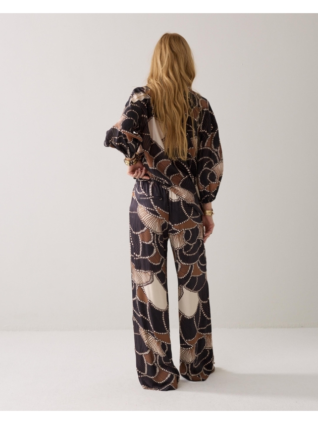 Summum Woman Trousers All over twill satin 120 Multicolour