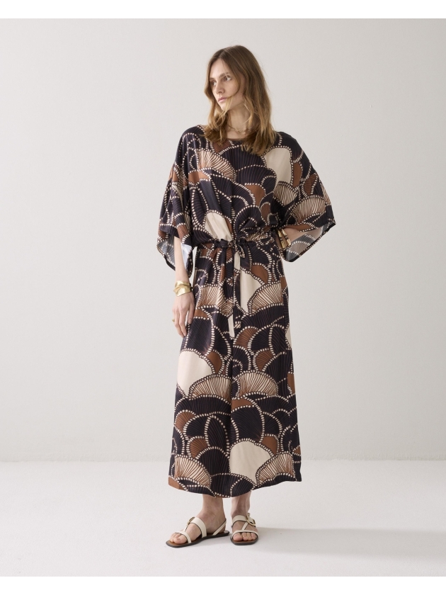 Summum Woman Dress All over twill satin 120 Multicolour