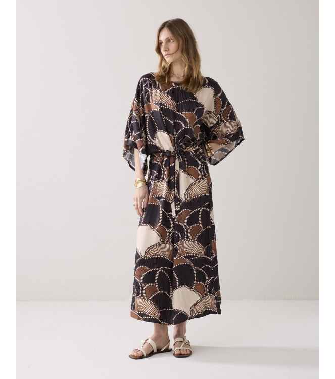 Summum Woman Dress All over twill satin 120 Multicolour