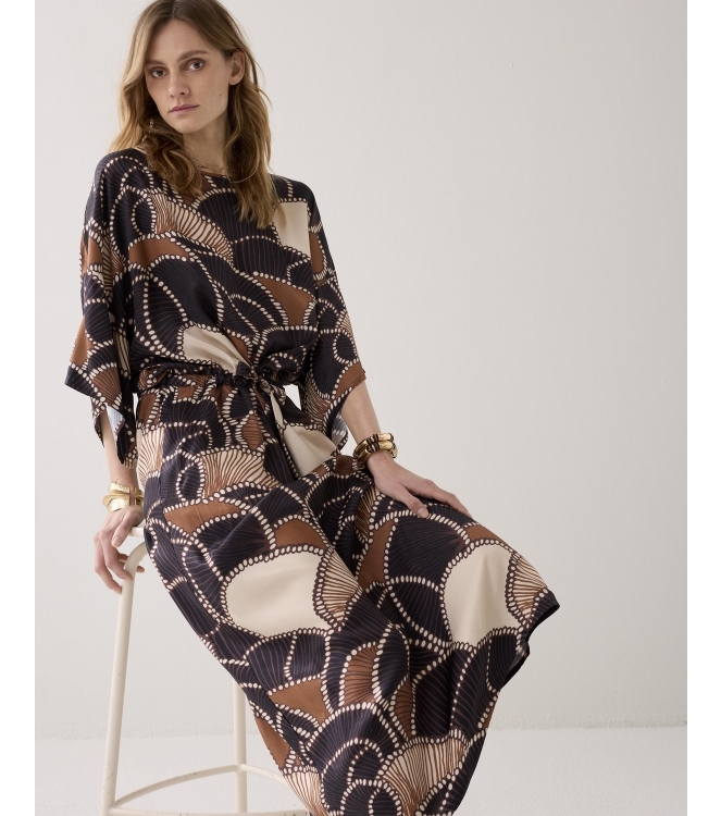 Summum Woman Dress All over twill satin 120 Multicolour