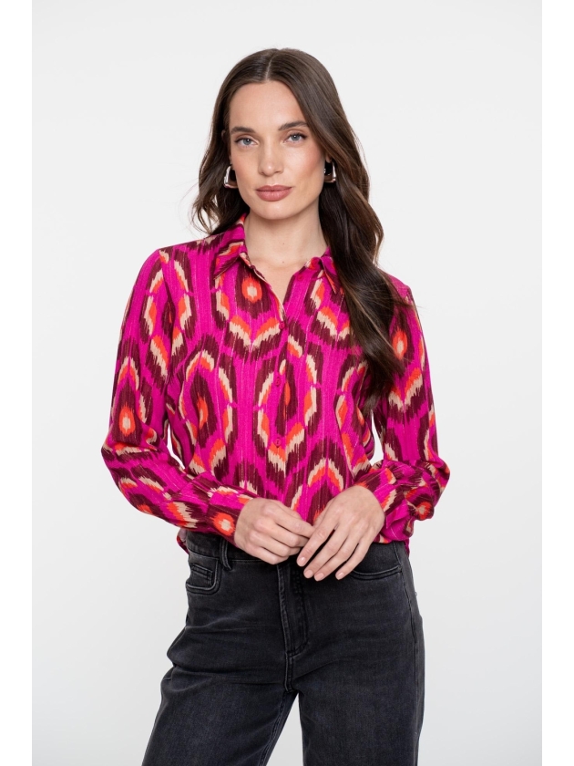 Geisha Blouse print 420 Pink