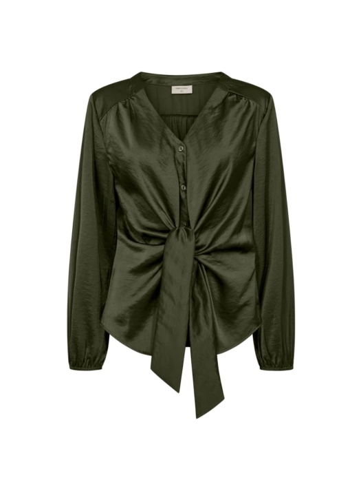 Freequent Sateen blouse Kombu Green
