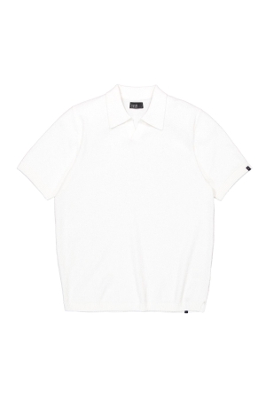 Butcher of Blue Boucle Knit Polo 112 titan white