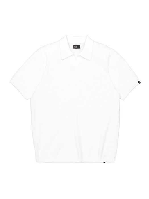 Butcher of Blue Boucle Knit Polo 112 titan white