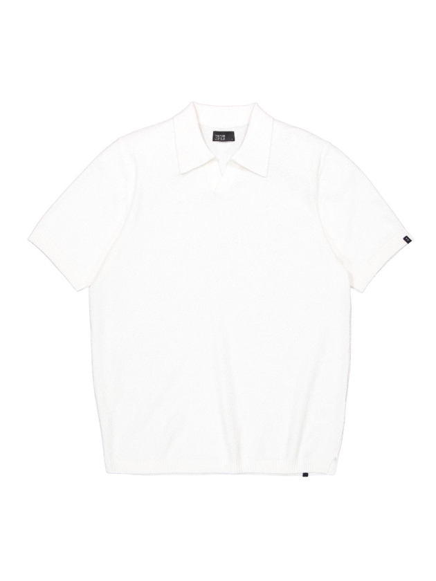 Butcher of Blue Boucle Knit Polo 112 titan white