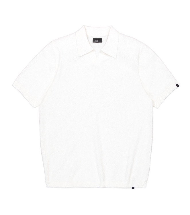 Butcher of Blue Boucle Knit Polo 112 titan white
