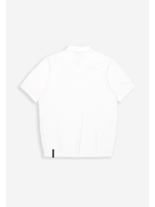 Butcher of Blue Boucle Knit Polo 112 titan white