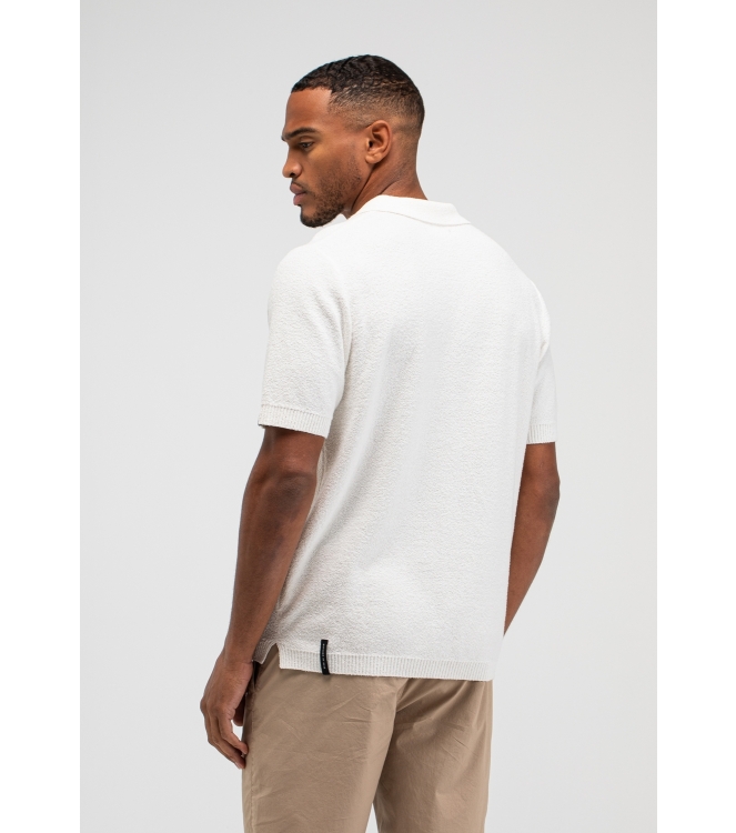 Butcher of Blue Boucle Knit Polo 112 titan white