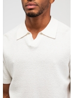 Butcher of Blue Boucle Knit Polo 112 titan white