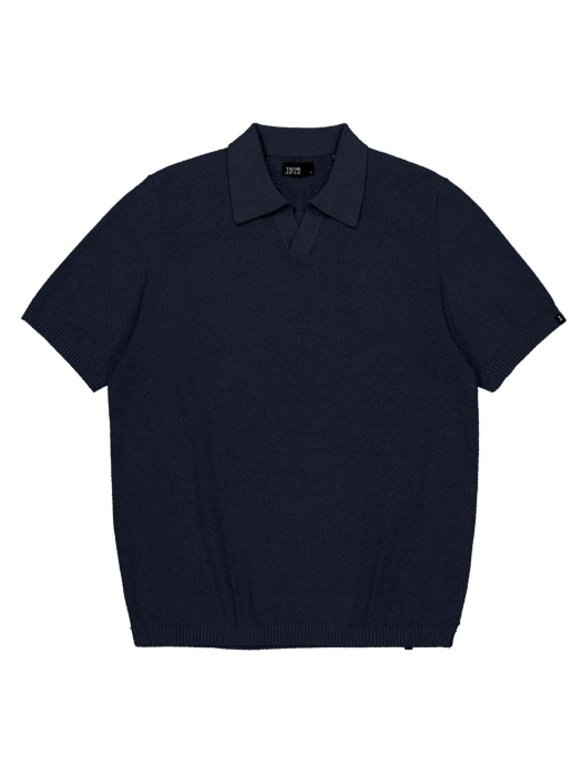 Butcher of Blue Boucle Knit Polo 890 alaska blue