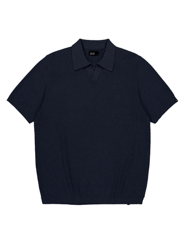 Butcher of Blue Boucle Knit Polo 890 alaska blue