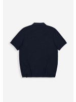 Butcher of Blue Boucle Knit Polo 890 alaska blue