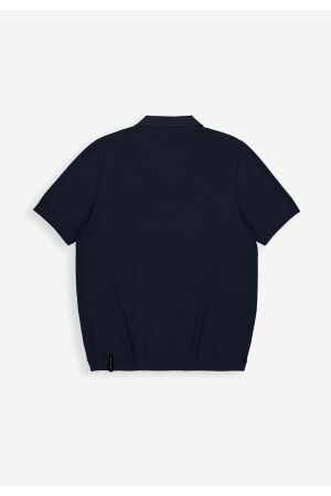 Butcher of Blue Boucle Knit Polo 890 alaska blue
