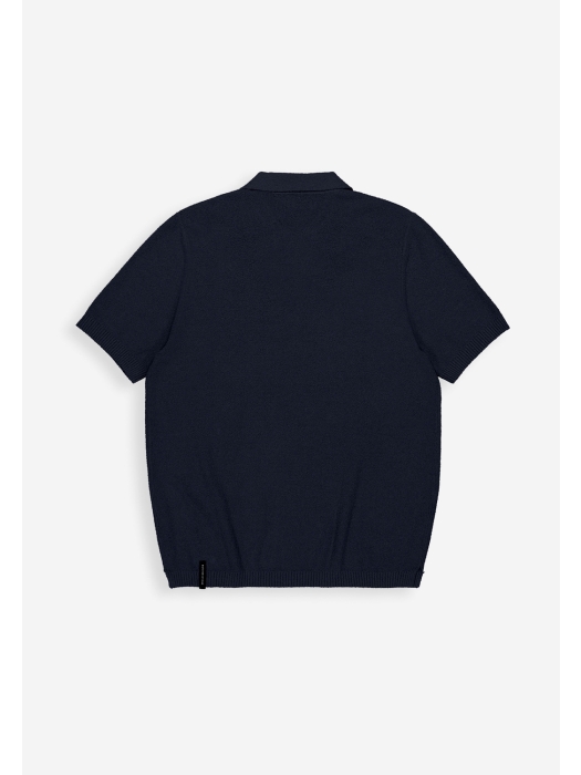 Butcher of Blue Boucle Knit Polo 890 alaska blue