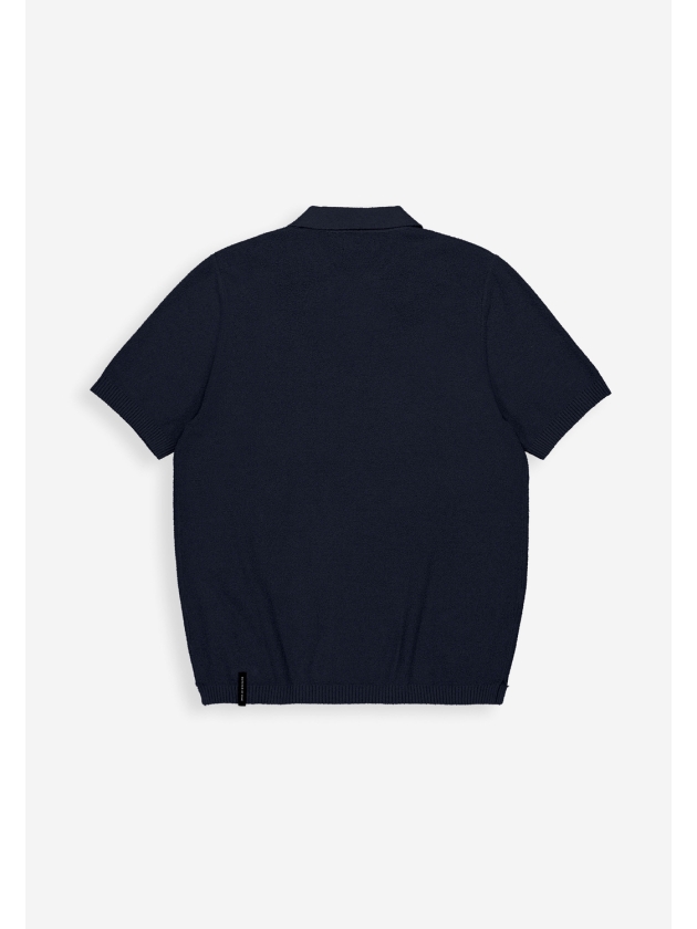 Butcher of Blue Boucle Knit Polo 890 alaska blue