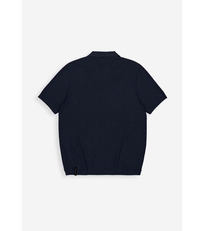 Butcher of Blue Boucle Knit Polo 890 alaska blue