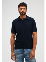 Butcher of Blue Boucle Knit Polo 890 alaska blue