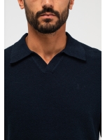 Butcher of Blue Boucle Knit Polo 890 alaska blue
