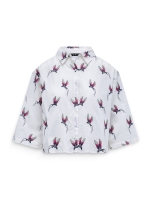 Label Dot Anita birds embro 150 wit multi