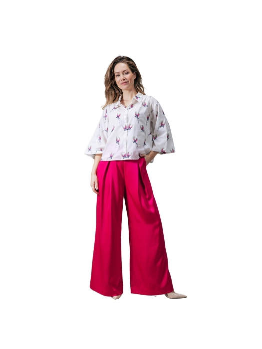Label Dot Anita birds embro 150 wit multi