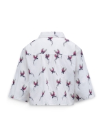 Label Dot Anita birds embro 150 wit multi