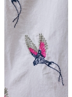 Label Dot Anita birds embro 150 wit multi