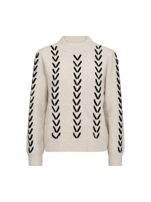 Freequent Pullover Moonbeam w.black