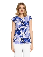 Betty Barclay Shirt Jacke Lang 1/2 Arm 1881 Cream/blue
