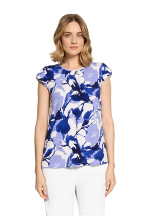 Betty Barclay Shirt Jacke Lang 1/2 Arm 1881 Cream/blue
