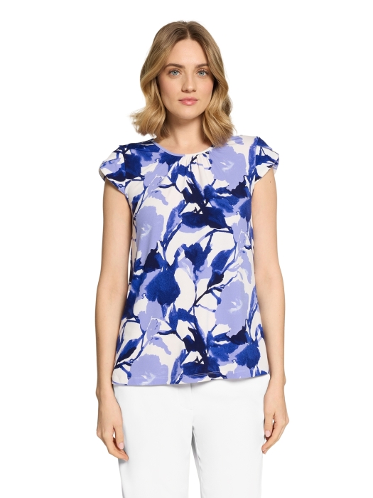 Betty Barclay Shirt Jacke Lang 1/2 Arm 1881 Cream/blue