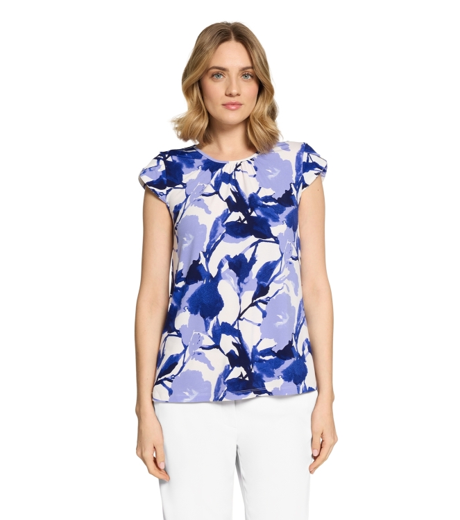 Betty Barclay Shirt Jacke Lang 1/2 Arm 1881 Cream/blue