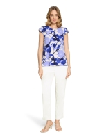 Betty Barclay Shirt Jacke Lang 1/2 Arm 1881 Cream/blue