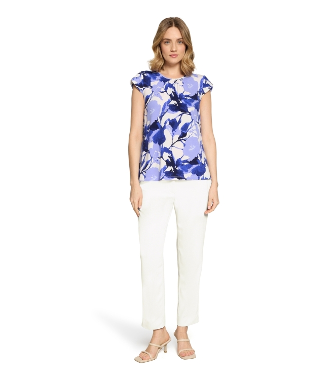 Betty Barclay Shirt Jacke Lang 1/2 Arm 1881 Cream/blue