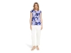 Betty Barclay Shirt Jacke Lang 1/2 Arm 1881 Cream/blue