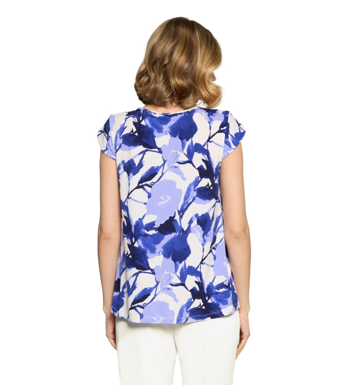 Betty Barclay Shirt Jacke Lang 1/2 Arm 1881 Cream/blue