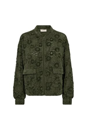 Freequent Velvet lace jacket Kombu green