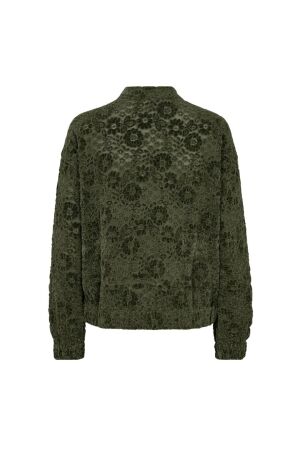 Freequent Velvet lace jacket Kombu green