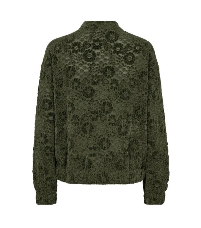Freequent Velvet lace jacket Kombu green