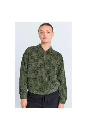 Freequent Velvet lace jacket Kombu green