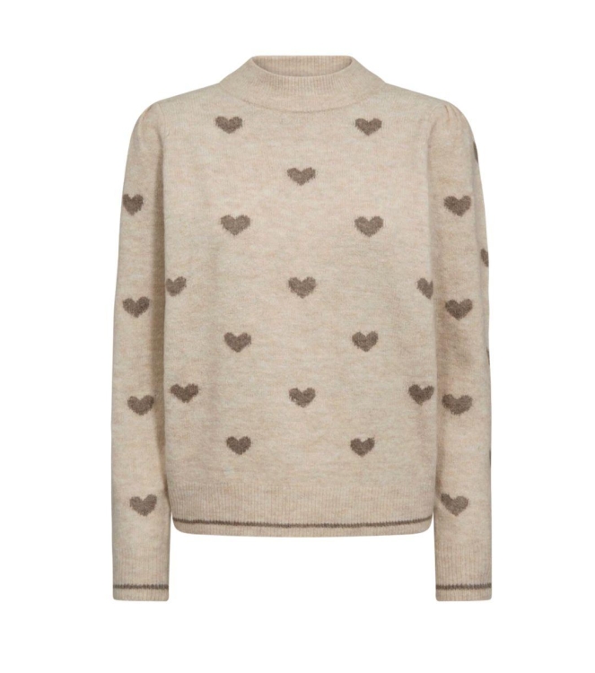 Freequent Jaquard pullover 1097 Moonbeam mel w. desert mel