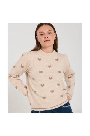 Freequent Jaquard pullover 1097 Moonbeam mel w. desert mel