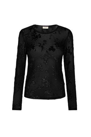 Freequent Flock rinted mesh Black