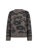 Freequent Jaquard pullover Morel mel w.med.grey melange